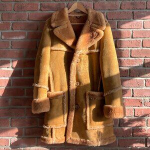 70's Rare Vintage Sheepskin/shearling Cowgirl Coat - Medium